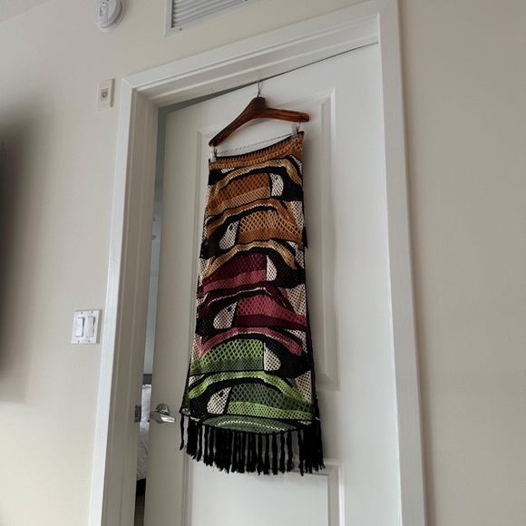 Farm Rio Multicolor Toucan Tree Crochet Skirt - Picture 5 of 9